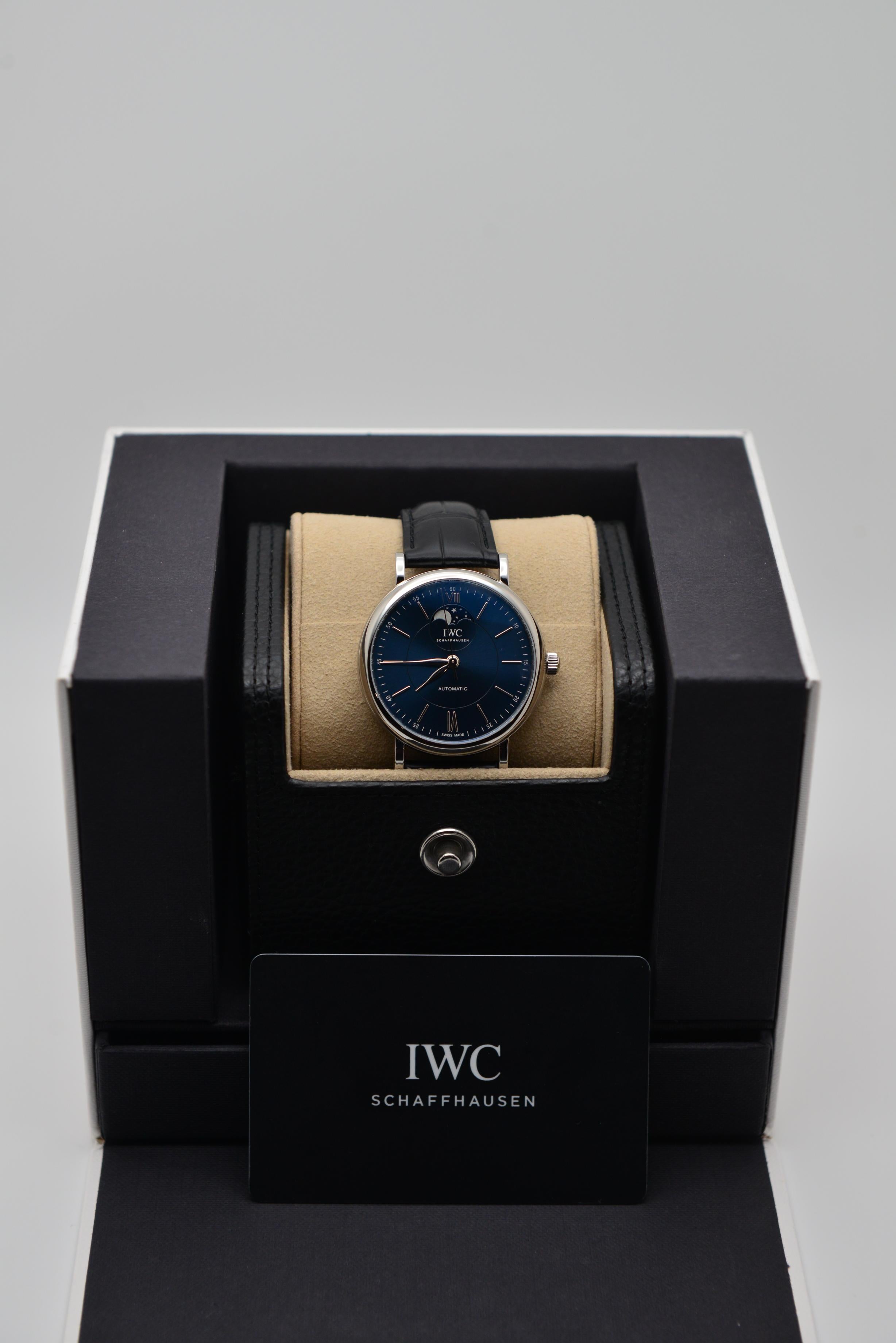 IWC Portofino Automatic Moon Phase Watch - 40.0 mm Stainless Steel