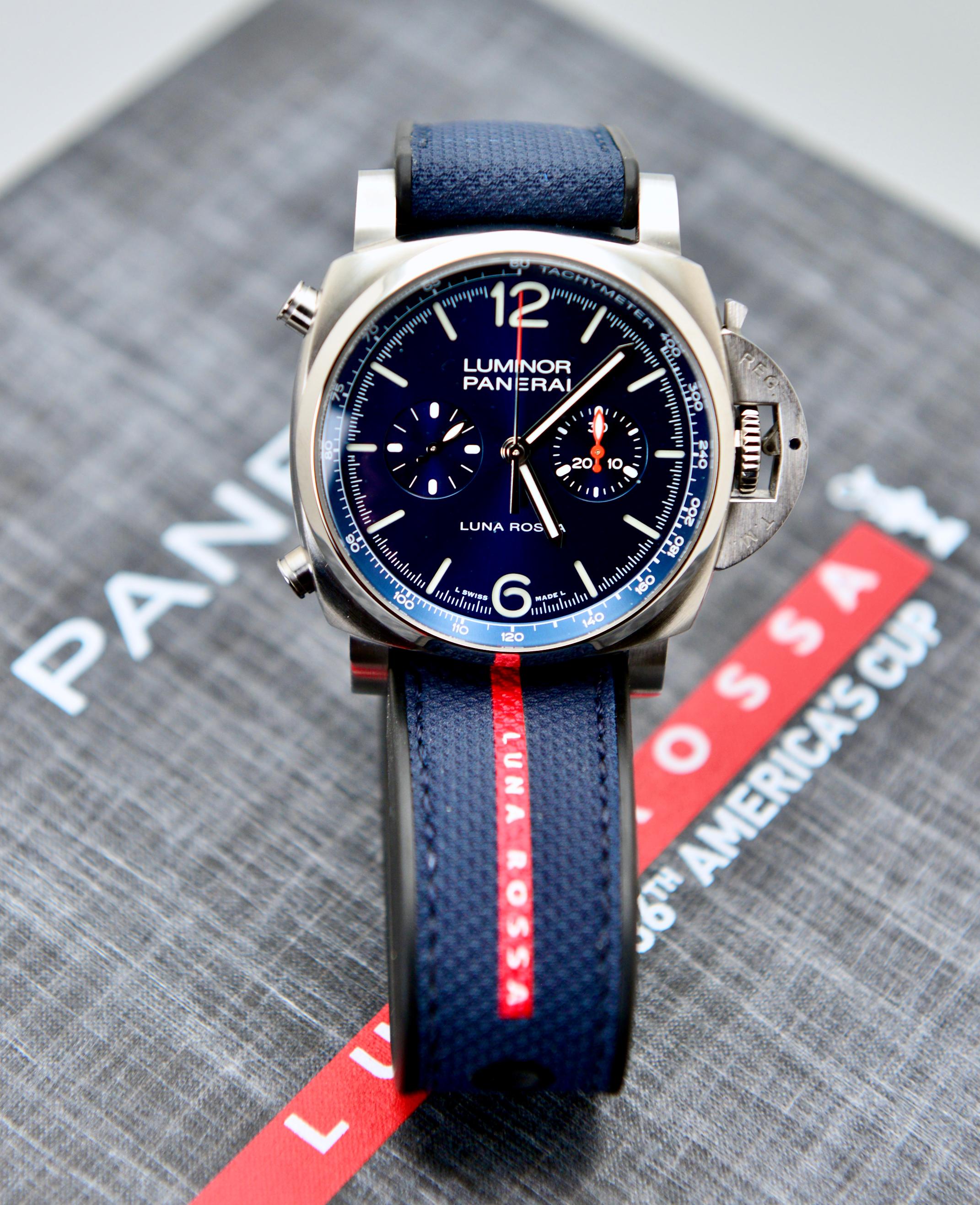 Panerai Luminor Chrono Luna Rossa Steel 44mm Blue Dial Sportech