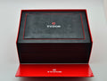 Tudor branded watch presentation box, closed, in red and black