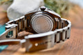 Tudor Pelagos 42 solid titanium case back engraved with Calibre MT5612 movement details, close-up
