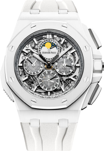 Audemars Piguet Royal Oak Offshore 44mm Grande Complication White Ceramic Sapphire Dial Rubber Strap - 26582CB.OO.A010CA.01